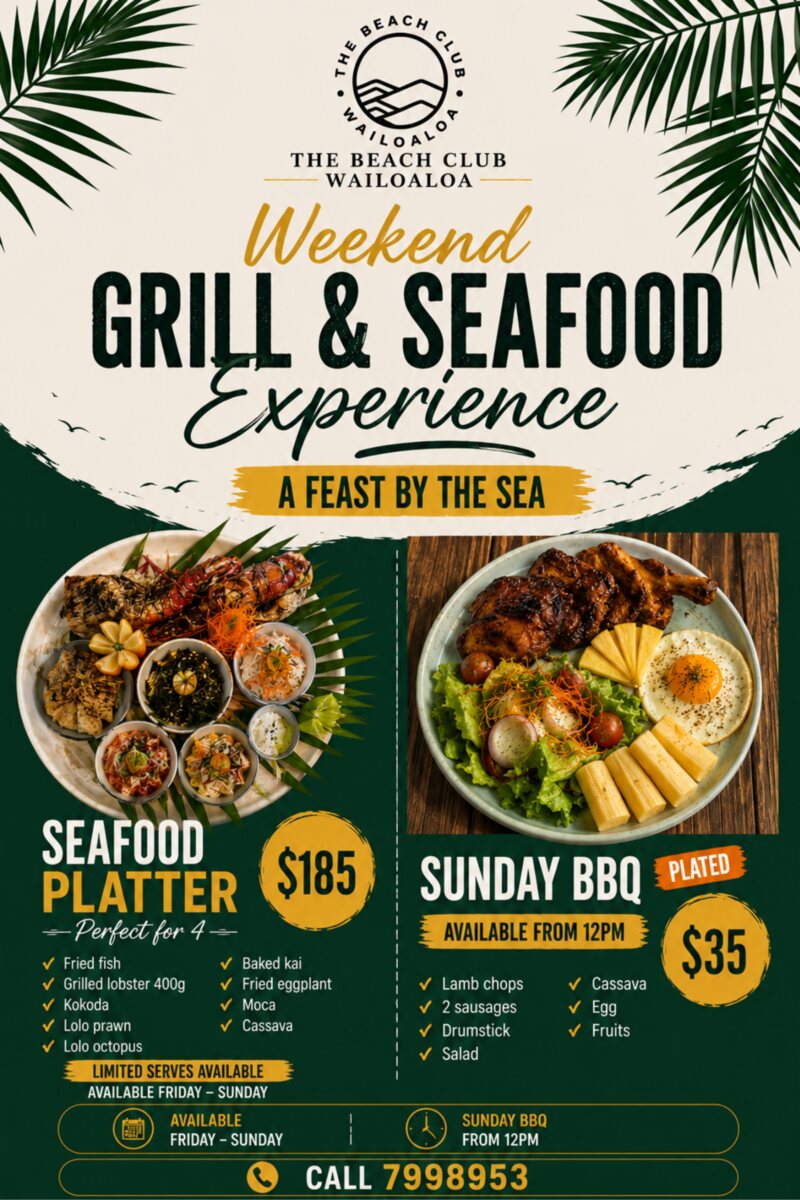 Weekend Seafood & Sunday BBQ